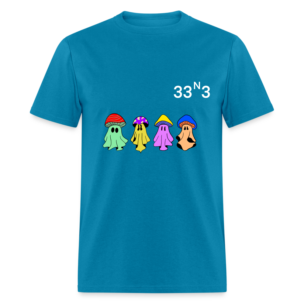 Mushi Mushroom Crew T White lettering - turquoise