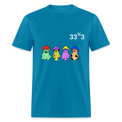 Mushi Mushroom Crew T White lettering - turquoise