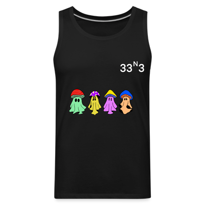 Mushi Mushroom Crew Tank White Lettering - black