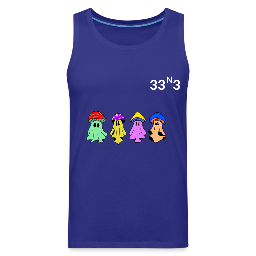 Mushi Mushroom Crew Tank White Lettering - royal blue