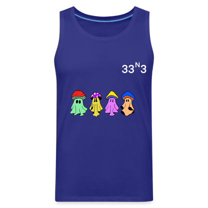 Mushi Mushroom Crew Tank White Lettering - royal blue