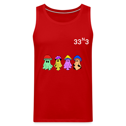 Mushi Mushroom Crew Tank White Lettering - red